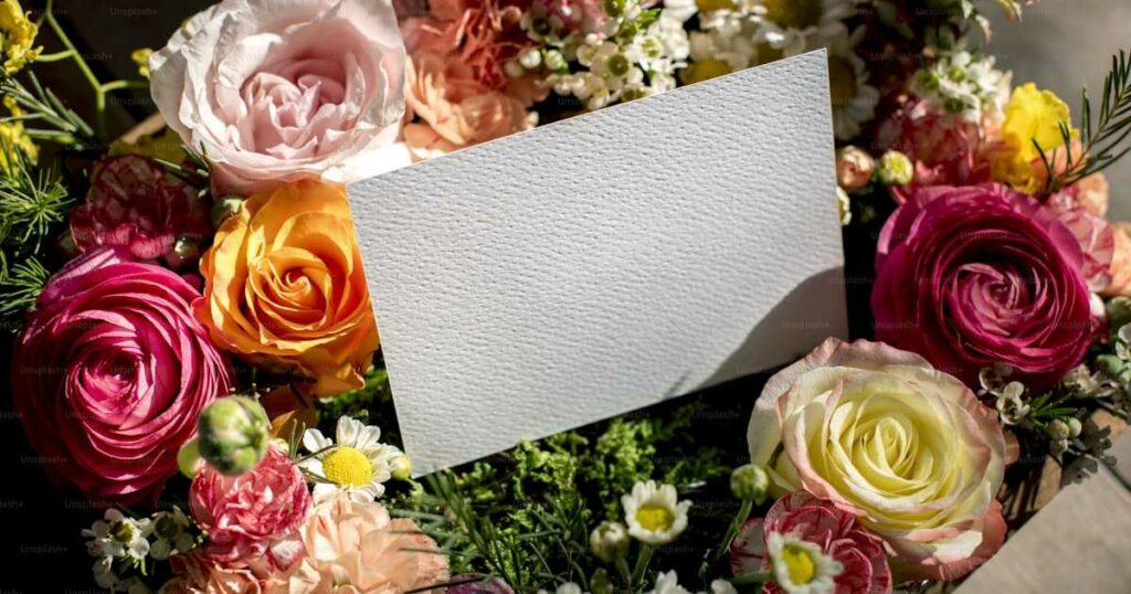 Lettre manuscrite et fleurs - condoleances